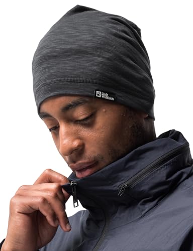 Jack Wolfskin Unisex Travel Beanie M tze, Schwarz, Einheitsgr e EU