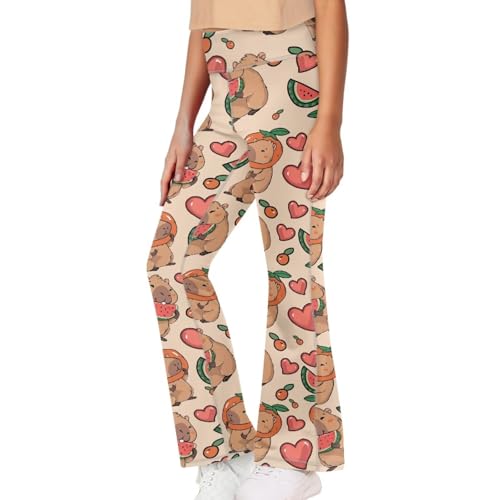 Dolyues Girls Flared Leggings with Wide Legs for Girl 5-14 Years Old Cute Soft Yoga Pants Trendy Girls Flared Leggings