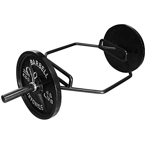 Hex Bar Weights Set Olympic Weight Plates Set for Deadlift Weightlifting Bodybuilding 2 Inch Hexagon Trap Bar with Weights for Exercise & Fitness Home Gyms (Trap Bar 55lbs + 45 LBs Plates 1 Pair)