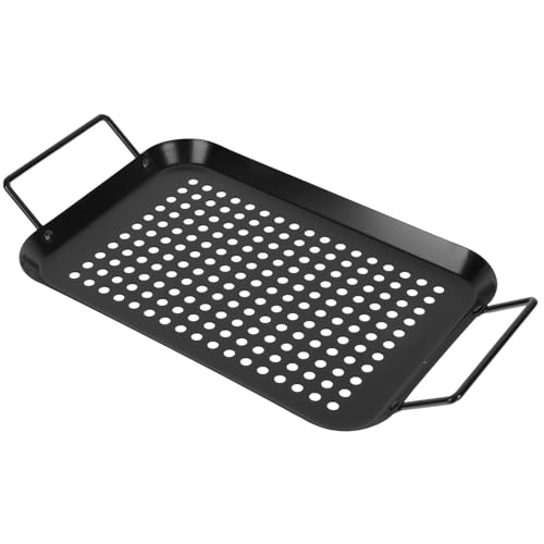 Yardenfun Bandeja de Inoxidable Antiadherente para Barbacoa Parrilla Práctica y Resistente para Asar Carne y Verduras Apta para Uso Interiores y Exteriores Fácil Limpieza y Durabilidad