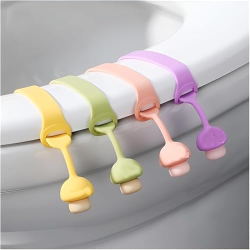 Image of 2Pcs Toilet Seat Lifter For Bathroom Accessories | Toilet Seat Cover Sport Lifter Clip | Silicone Toilet Seat Cover Lifter | Self-Adhesive Toilet Seat Holder (Multicolor)