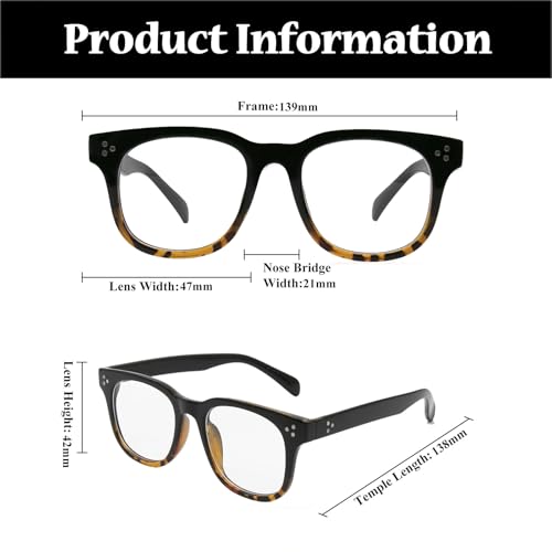 Image of LJCZKA Blue Light Blocking Glasses for Women Men Retro Square Frame Computer Gaming Glasses Anti Eyestrain Eyeglasses