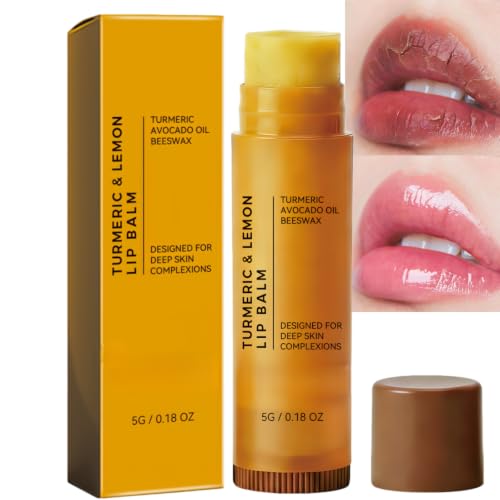 Image of Lemon Turmeric Lip Balm & Scrub Exfoliator,Lip Lightening for Dark Lips