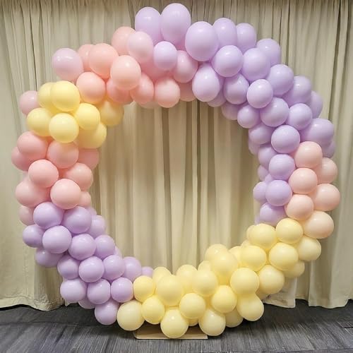 Image of Regular Balloon Combo For Decoration with Glue Dots & Balloon Arch Strip - Party Decor Set For Easy Party Setup (PINK YELLOW PURPLE, 50)