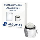 ALGOMAS® Bomba Desagüe Lavavajillas 00631200 | Repuesto de Sustitución Compatible con Bosch Siemens Balay | Drenaje Eficiente Evita Agua Estancada | Fácil Instalación