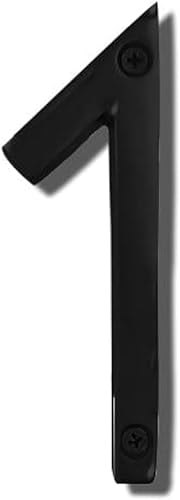 Miniatura 30 de NACH Números de Casa Flotantes, Números de Casa de Aluminio Negro de 8 Pulgadas para Exteriores - Número 3, Números de Puerta con Herrajes de Montaje