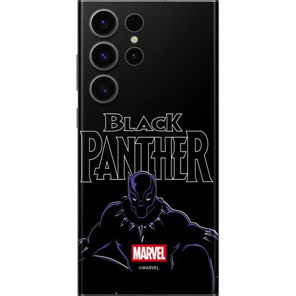 Skinit Decal Phone Skin Compatible with Galaxy S23 Ultra - Officially Licensed Marvel Black Panther Night Time Watch Design