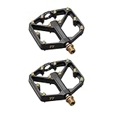 kowaku Mountain Bike Pedals Cycling Pedals Anti Slip Aluminum Alloy Elegant Bicycle Pedals Pedals for Repairing Outdoor, Gold, 10cmx10cm