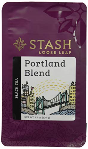 Stash Tea Portland Blend Loose Leaf Tea, 3.5 Ounce Pouch Loose Leaf Premium Black Tea for Use with Tea Infusers Tea Strainers or Teapots, Drink Hot or Iced, Sweetened or Plain
