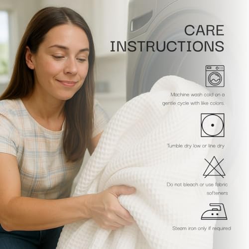 Image of GOTS Certified 60 inchX80 inch Twin 100% Organic Cotton Waffle Blanket-Dark Purple | Premium Waffle Blankets & Throws for Bed, Throw Blanket for Couch, Modern & Cozy Blanket, All Season, Comfy and Soft Blankets