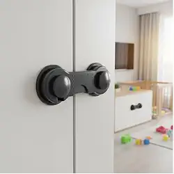 Kit 6 Travas Porta Gaveta Geladeira Preto Adesivo 3M