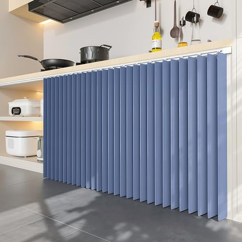 Accordion Door Curtain,Magnetic Blackout Folding Privacy Curtain,Room Divider Pleated Drapes with Hooks,for Closet,Bedroom,Livin