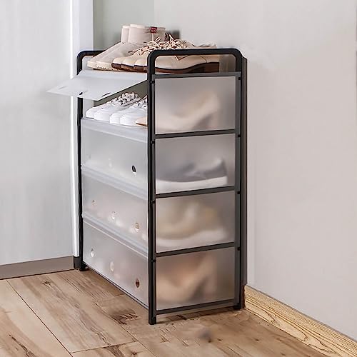 Étagère à chaussures plastique compacte pour ranger les petits espaces sans encombrer