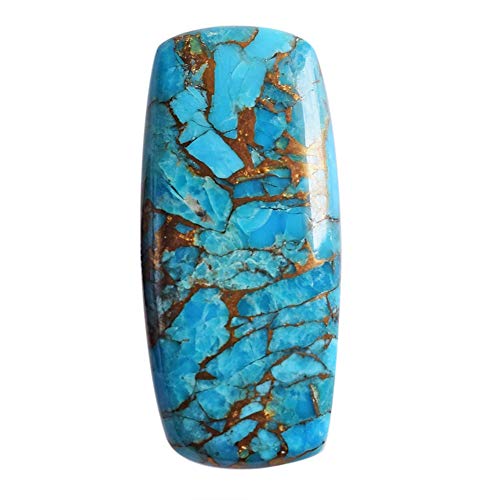 Cabochon bleu cuivré turquoise dos plat facile à coller et sertir
