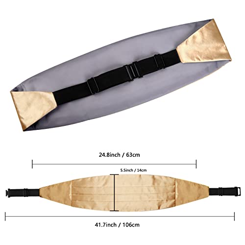 Image of Alizeal Mens Multicolored Silk Solid Cummerbund Bow Tie Set