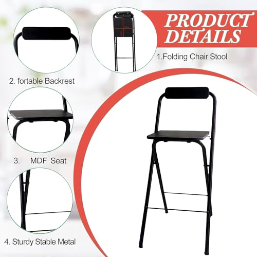 Tabouret de bar pliable avec dossier pour gagner de la place