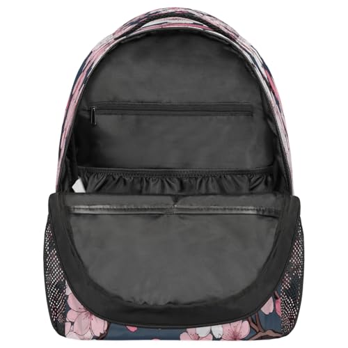 Japanese Cherry Blossom Floral Kids Backpack, Lightweight School Bookbag Large Capacity Laptop Backpack Water Resistant Daypack Shoulder Bag for Teenager Boys Girls3