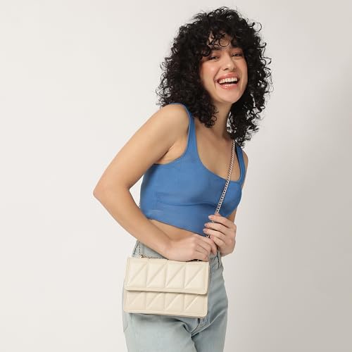Image of Fastrack Puff Sling with Detachable Pouch | Faux-Leather Women's Handbags | Sling for Casual Carry