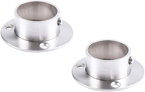 Miniatura 6 de NELXULAS Soporte de barra de armario de acero inoxidable resistente, extremo de barra de cortina de ducha, soporte de barra de brida, poste de