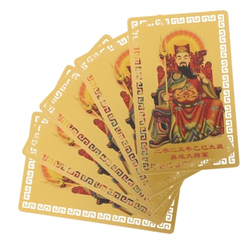 Yardwe 5個年蛇年 太?金カード 伝統的な 風お守りカード 縁起物 風水アクセントとして 家や車内の装飾に
