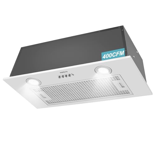 400CFM Built-In/Insert Range Hood 24 Inch - Convertible Ducted/Ductless Kitchen Vent with 3-Speed 23W LED Lights & 6-Layer Grease Filters