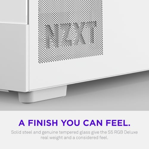 NZXT S5 RGB Deluxe Compact ATX Mid-Tower PC Case - White — 사진 6