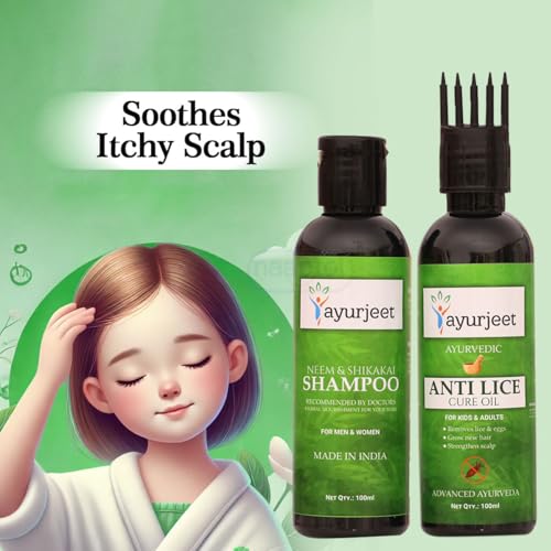 Image of Instant Anti Lice Oil & Shampoo With Lice Comb | Natural Lice Removal | Fast Results | Gentle Anti Lice Shampoo | Lice And Nits Removal | Safe For Kids | Easy Application
