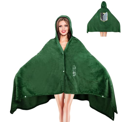 Joyincoser Anime Kostüm Herren Scout Regiment Cloak AOT Pyjama Umhang Mantel Outfit Klimadecke für Halloween Karneval Faschings Party (Large)