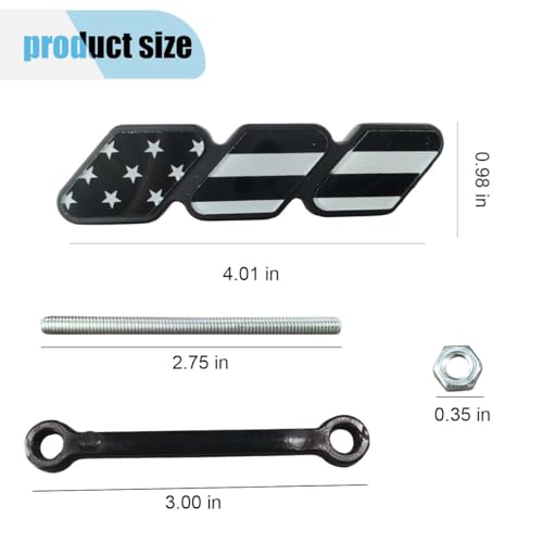 Image of Car Grille Decoration Badge - Tri-Color Grille Badge Emblem Front Grille Insert Trims - Car Truck Label Decoration Accessories Fit for Tacoma 4Runner Tundra Sequoia Rav4 Highlander (USA-Black)