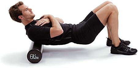 66fit EPP Foam Roller - Black - 15cm x 30cm for Muscle Massage and Tension Relief