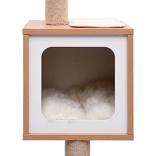 Arbre à chat avec tapis de grattage en sisal anti-ennui - 6