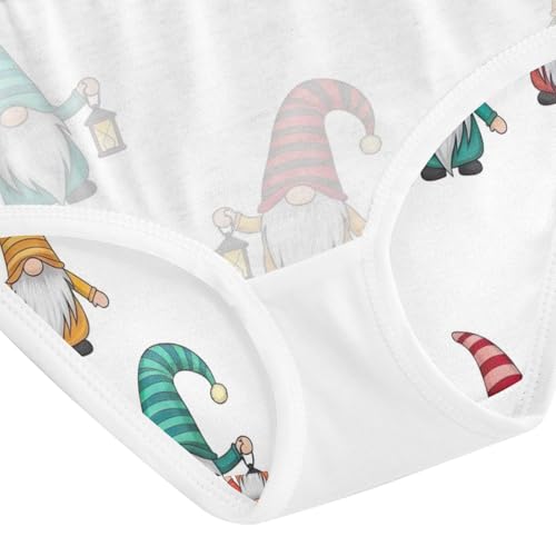 Whimsical Gnomes White Girl Underwear, Toddler Girl Panties, Girls' Cotton Brief Underwear, 2–8 Years4