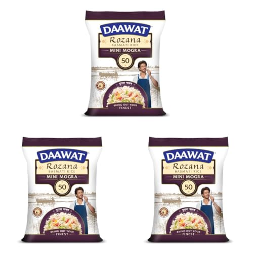 Image of Daawat SehatMini Mogra Rice, 5kg (Pack of 3)