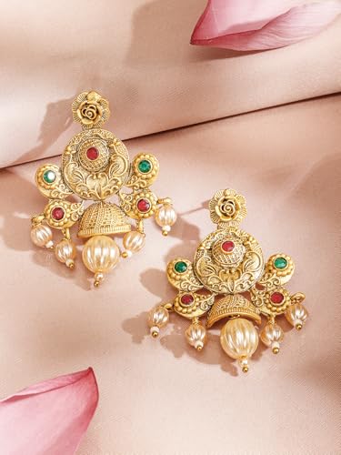 Image of Rubans Gold Plated Necklace Set Traditional Festive Jewellery for Women & Girls