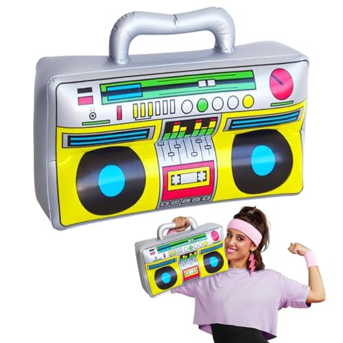 Rádio insuflável, acessórios anos 80 anos 90, decoração de festa retro, para festas de rock carnaval de música, acessórios de festa (rádio insuflável)