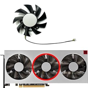 ZHCYAOZ Für AMD für XFX POWERCOLOR für Sapphire für ASROCK für VISIONTEK für Radeon VII Grafikkarte Ersatz Fan FD8015H12S(Middle Fan)