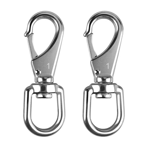 KINLINK 304 Stainless Steel Swivel Snap Hooks 2 Pack 3.5 Inch Flag Pole Clips Heavy Duty Spring Snap Hooks for Flagpole Rope Dog Leash Keychain Boat Anchor Rope Bird Feeder