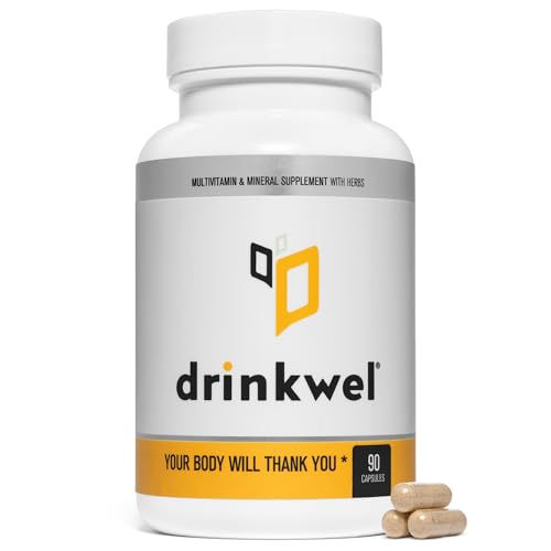 drinkwel for Better Mornings - Premium Multivitamin Supplement - Liver Support & Immune Support- Milk Thistle Vitamin C Zinc Magnesium - 90 Count - Single Bottle