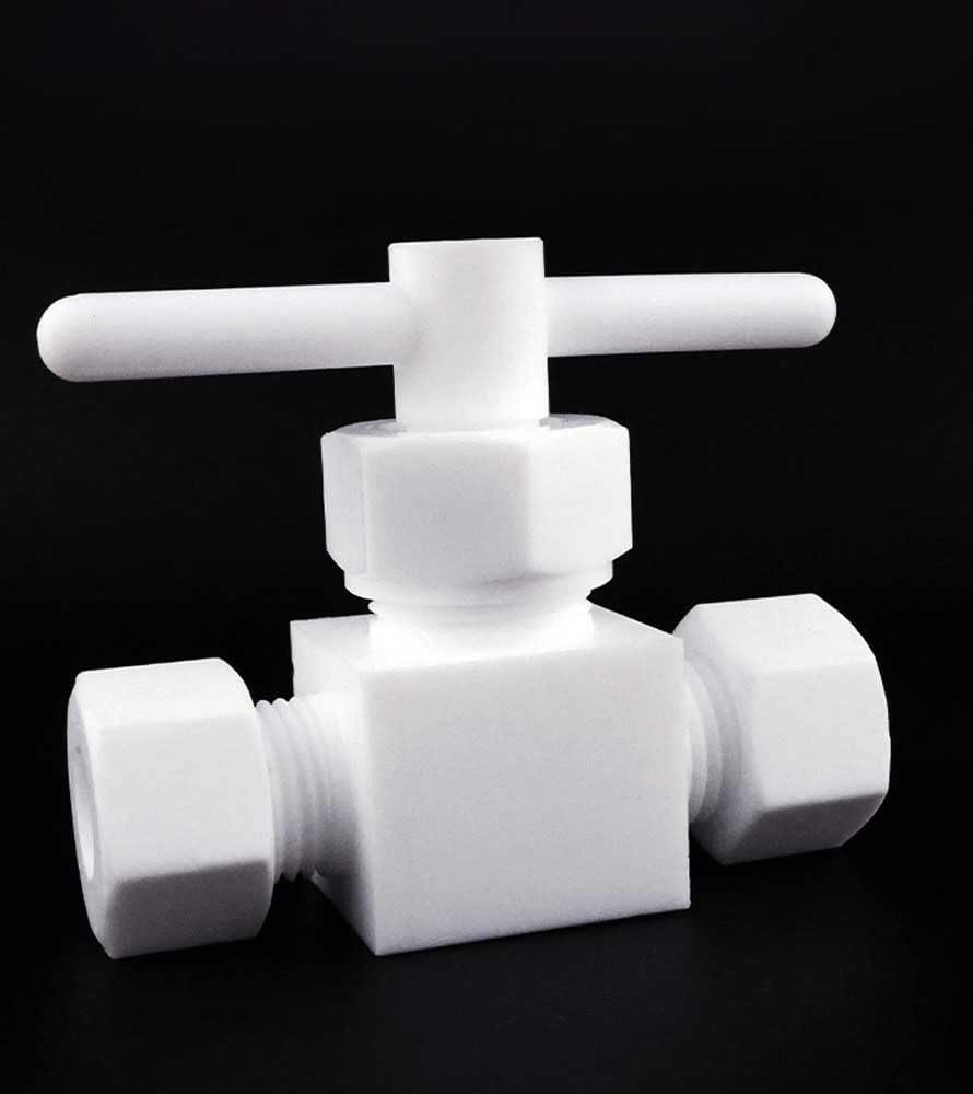 Válvula de bola recta de PTFE - Conector de diámetro igual de 2 lados for transferencia de fluido - Juego de 1 pieza(D25mm)