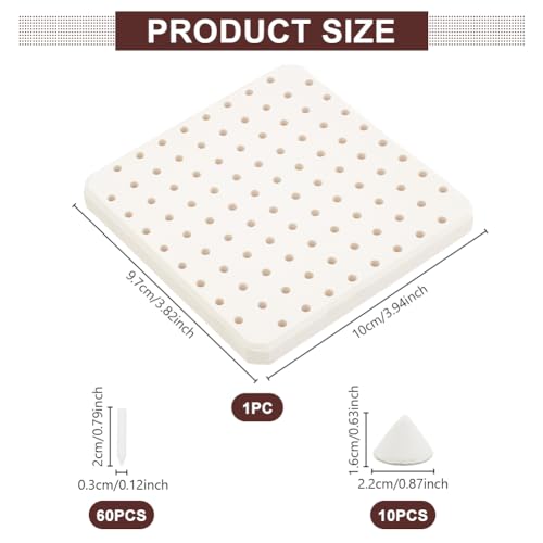 WEBEEDY 71 Pieces Pottery Kiln Support Nails Firing Mat High Temperature Refractory Kiln Shelves Cone Moveable Nails Support Furniture Clay Ceramic Pottery Tools for Firing Kiln Stilts - Image 2