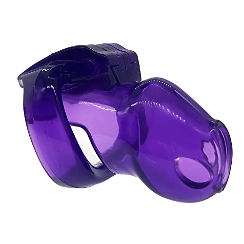 FYJENNICC HT-V4 Chastity Cage for Men | 5 Adjustable Wide Rings & 6 Colors | Beginner-Friendly | Adult Toy with Sizing Guide (Purple, Small)
