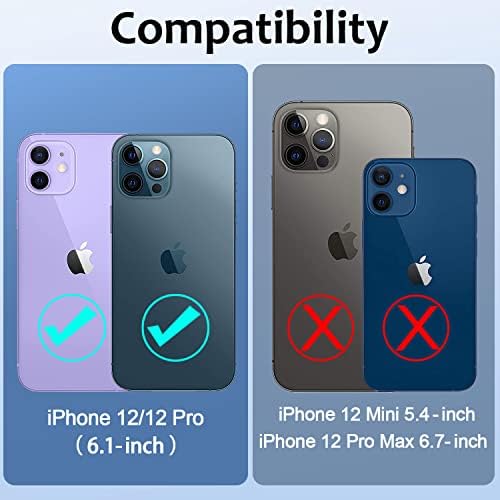USLAI for iPhone 12 Case/iPhone 12 Pro Phone Case Flip Leather Wallet Book Stand Folio Card Holder Cover for iPhone 12/iPhone 12 Pro - Black