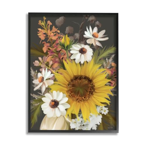 Image of 'Vintage Rural Florals'| Framed Giclee Art | Stupell Industries | Black, 11 x 14 Inches, Easy to Hang and Sturdy, Made in USA, by House Fenway