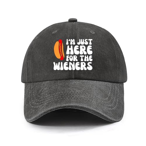 Image of I'm JUST HERE for The Hotdogs Hats for Men Baseball Caps Trendy Washed Workout Hats Light Weight