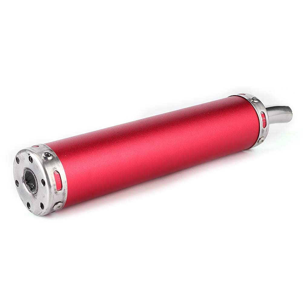 Silenziatore di scarico in acciaio inossidabile, parti modificate del silenziatore di scarico 20 mm/0,8 pollici per moto a 2 tempi(Rosso)