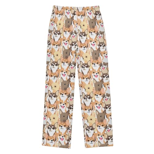 ZZKKO Chihuahua Dogs Boys Pants for Kids Jogger Pants with Pockets S-XL