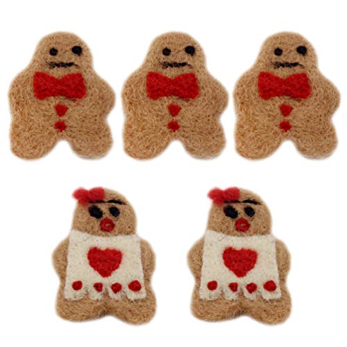 KESYOO 5 PeÃ§as Enfeites de PÃ£o de Gengibre de Feltro de Feltro Homem de Biscoito Diy Artesanato Ãr