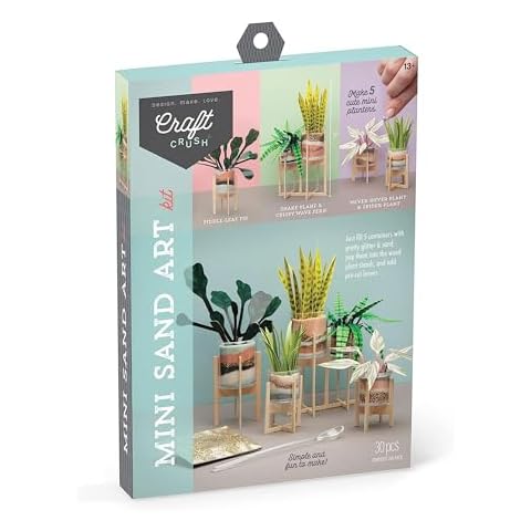 Craft Crush Faux Plant Sand Craft Kit - DIY Home Decor for Desk, Dresser & Office Cover