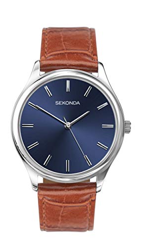 Sekonda Orologio Da Uomo Massonico 90095, Quarzo, Cassa Oro, Quadrante Blu, Cinturino In Pelle Marrone - 2