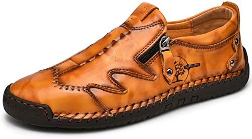 Men’s Loafers Shoes Causal Slip On Loafers Leather Driving Oxfords Shoes Handmade Flats Classic Comfortable Work Shoes for Men Outdoor